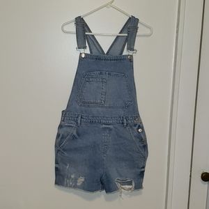 Topshop moto overall shorts